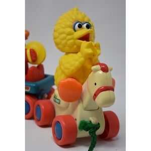 Fisher-Price Sesame Street Pull Along Train Toy Ernie Elmo Big Bird Vintage